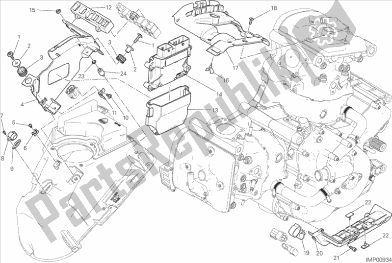 All parts for the Engine Control Unit of the Ducati Monster 1200 R USA 2018